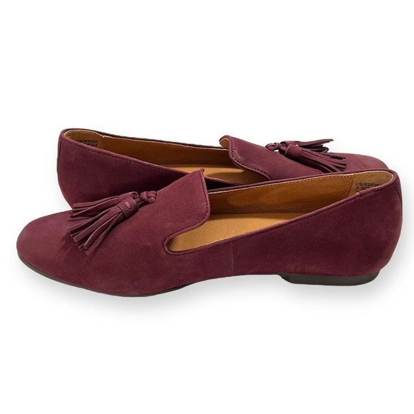 GENTLE SOULS KENNETH COLE Flats Sz 7.5 Eugene Plum Burgundy Leather Purple Shoes - Picture 7 of 11